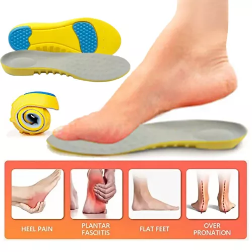 1 par de plantillas de zapatos amortiguador de espuma viscoelástica y absorción de impactos alivian el dolor de pies - Imagen 1 de 22