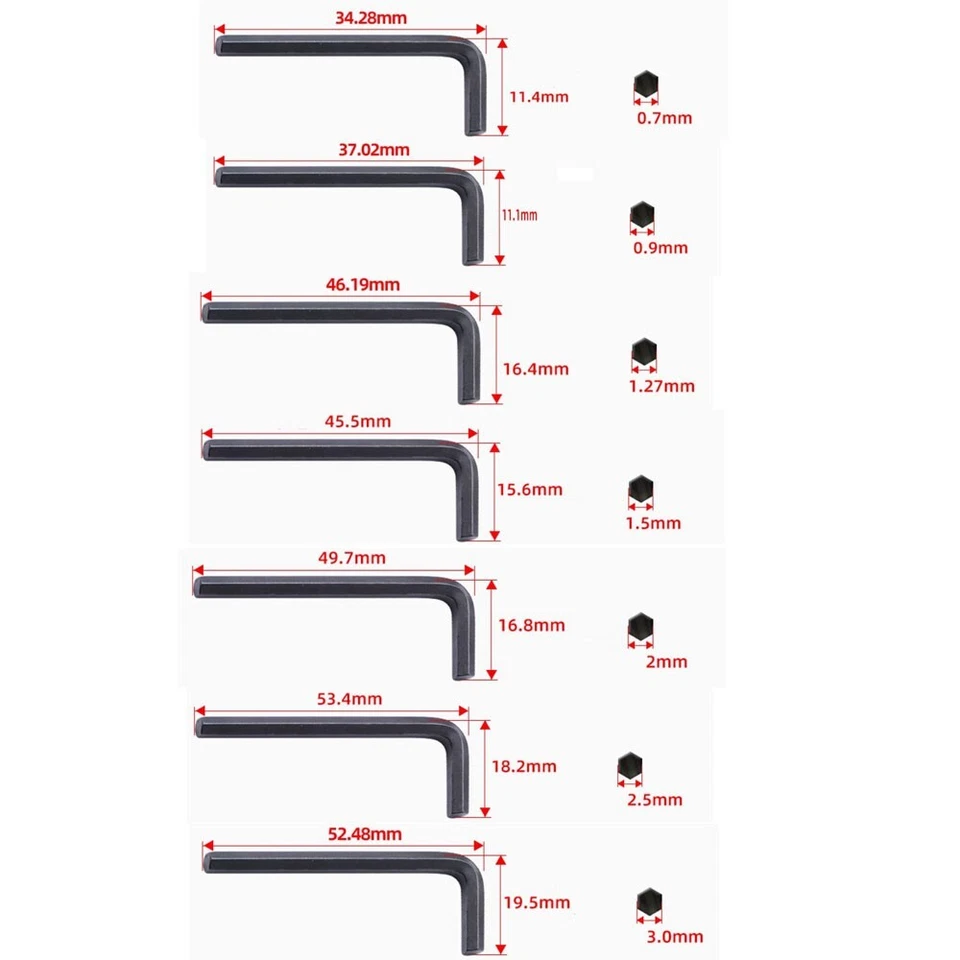 21pcs Mini Micro Hexagon Hex Allen Key Set Wrench Screwdriver Tool Kit 0.7mm-3mm - Image 3 of 4