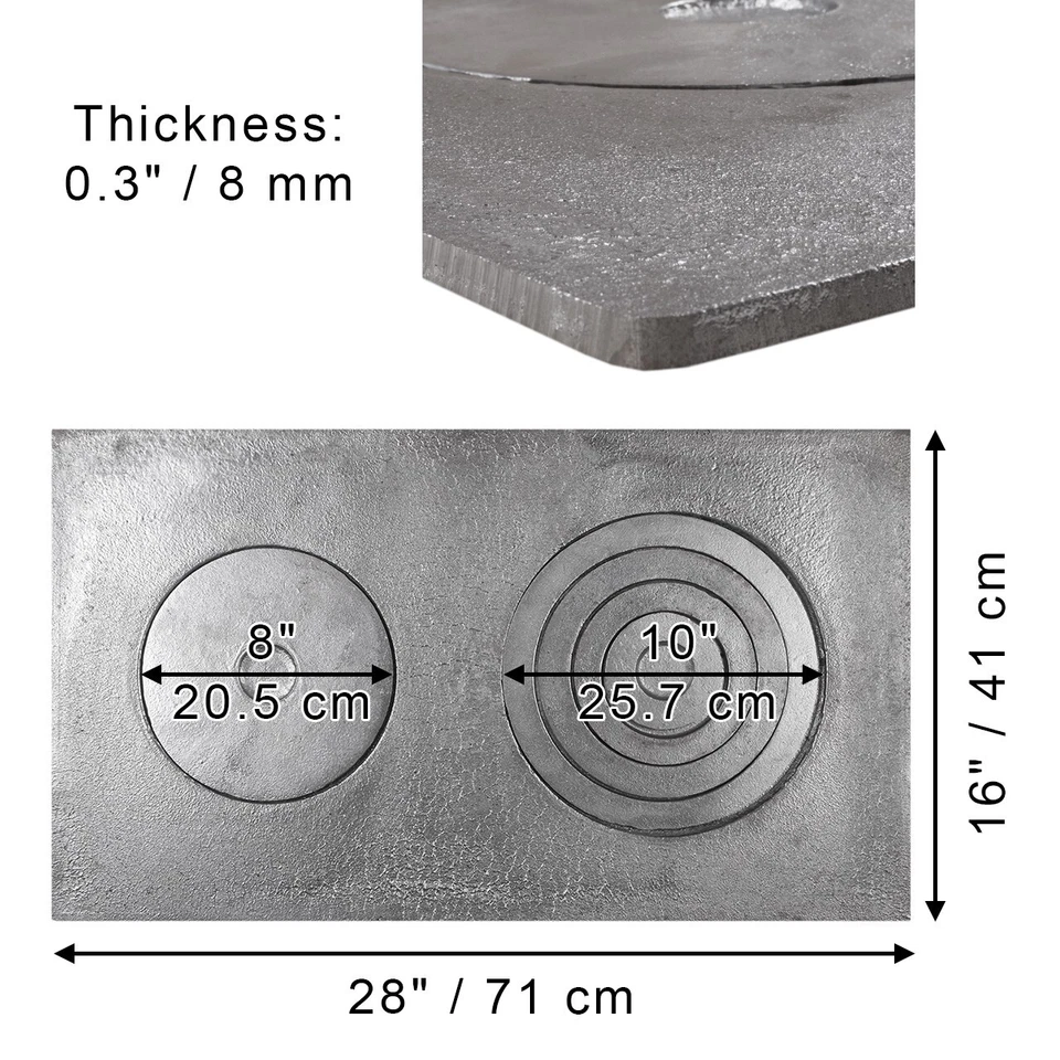 Cast Iron Stove Kitchen Flange Oven Rings BBQ Grill Barbecue Cooking Heavy Duty - Image 2 of 3