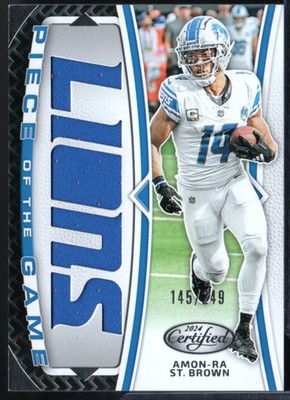 Amon-Ra St. Brown 2024 Panini Certified #POG-ASB Piece of the Game #/249 JERSEY
