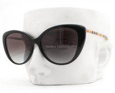 Burberry Sunglasses Polished Black on Check Plaid BE 4407 3853/8G with Case
