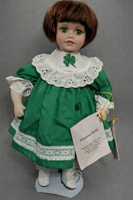 Vintage Alberon Dolls Irish Una Shamrock Collection Porcelain Doll Green Dress