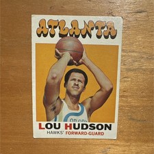Topps 1971-72 Lou Hudson #110 Atlanta Hawks NBA Base Set Basketball Card