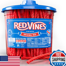 Red Vines Licorice Candy Original Red Flavor Soft Chewy Candy Twists Red