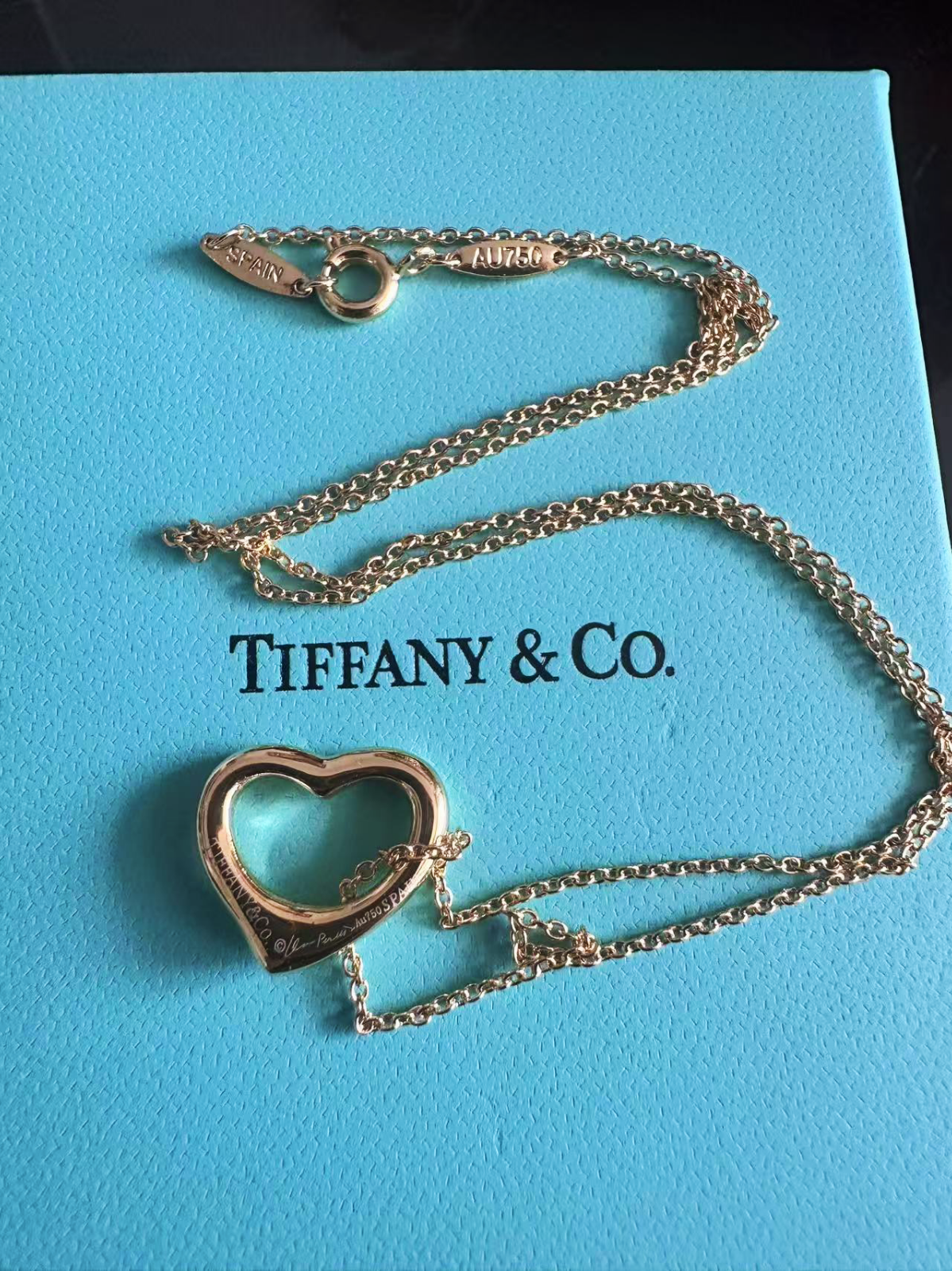 NewTlFANYCoOpen Heart Necklace 18K&Yellow Gold&750 | eBay