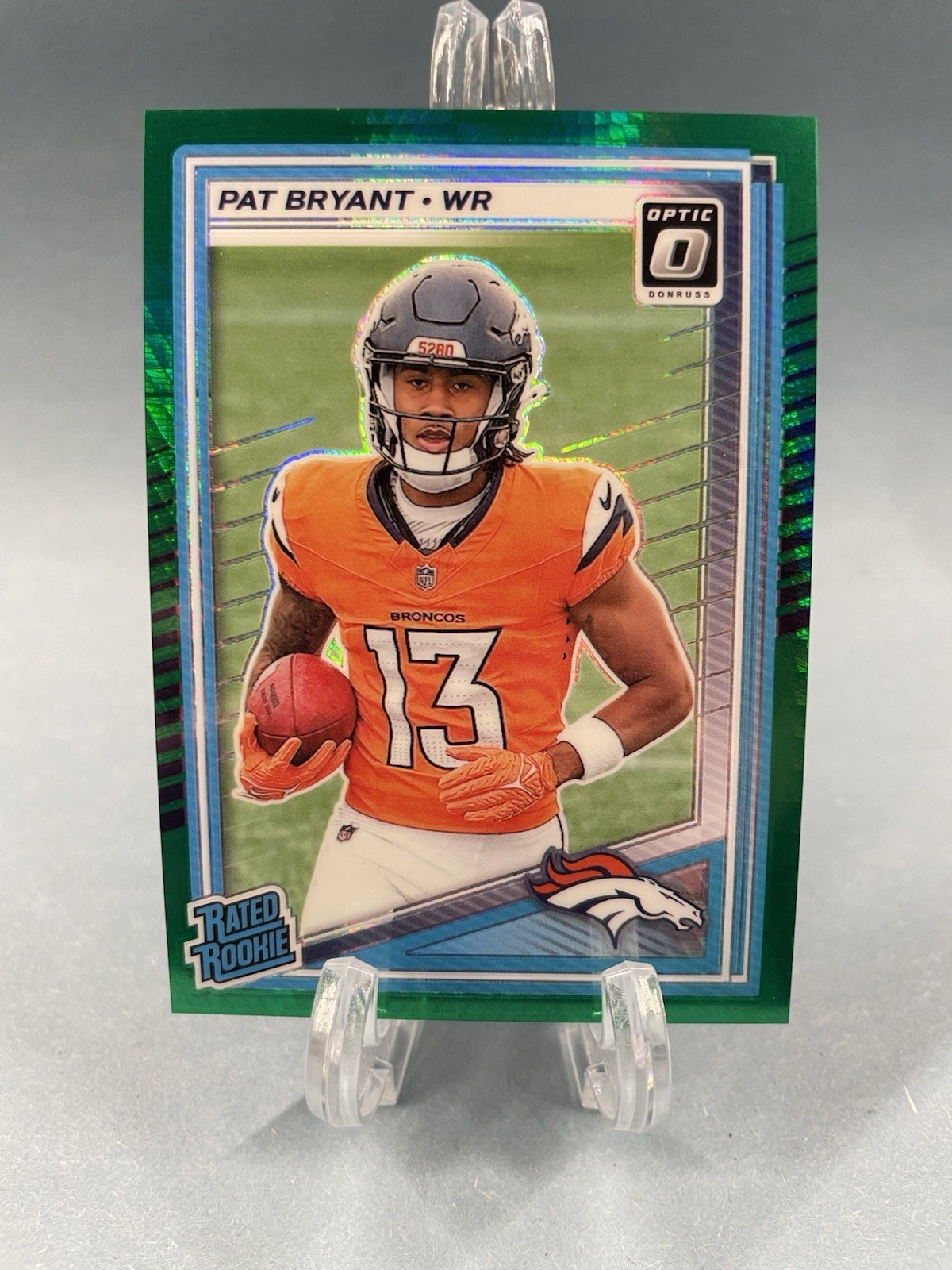 2025 Panini Donruss Optic - Rated Rookie Pat Bryant #215 Green Hyper Prizm (RC)
