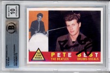 Pete Best The Beatles Original Drummer Signed Card Beckett BAS PERFECT 10 AUTO