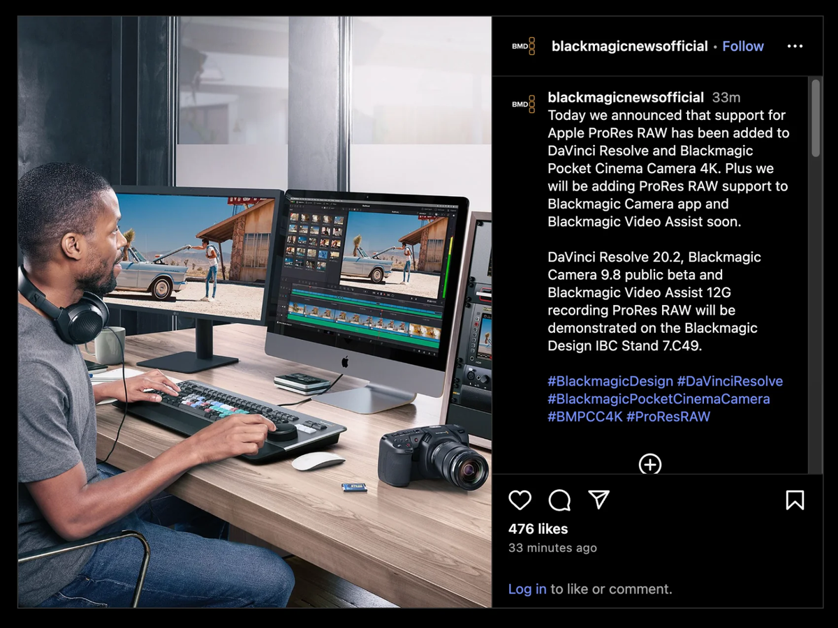 BLACKMAGIC POCKET CINEMA 4K CAMERA RAWLITE OLPF FLIP SCREEN PRORES RAW CAGE  MORE