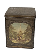 Antica latta di cioccolato DEMARET, Belgio, doppia cerniera, vuota