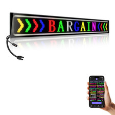 Large Programmable Indoor Window LED Sign, P5 Resolution 43"x 6", Black