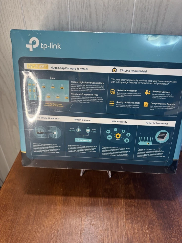 TP-Link Archer AXE75 AXE5400 Tri-Band 6 Stream WiFi 6E Router FACTORY SEALED !!! - Image 2 of 3