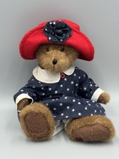 Boyds Bears Heart to Heart Friends Ashley Bear Red White Blue Dress Hat 13