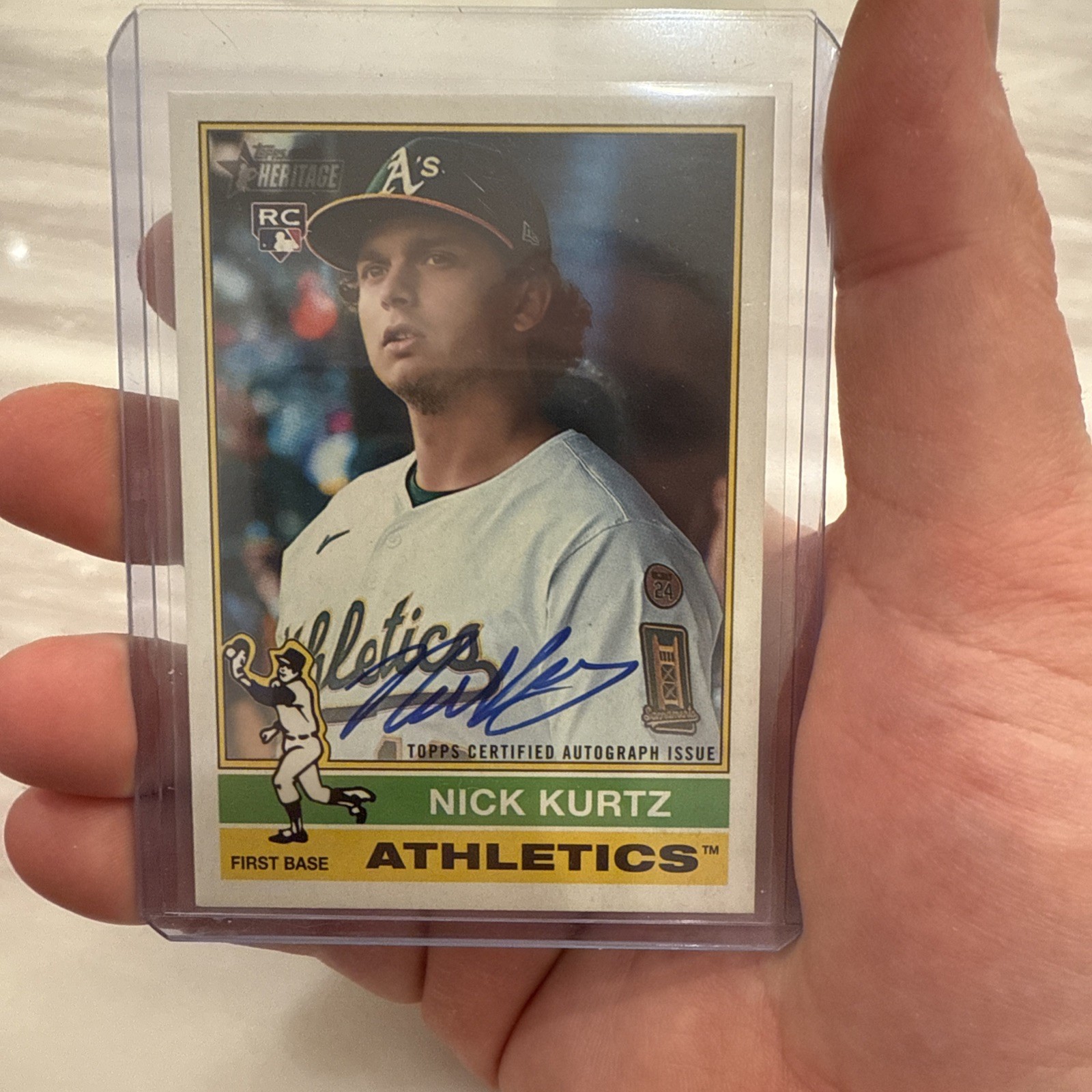 2025 Topps Heritage High Number Nick Kurtz Real Ones Auto Blue