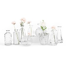 Glass Bud Vases in Bulk – Set of 10 Mini Wedding Centerpiece Vases – Durable,...