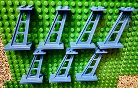 7 LEGO 2x4x5 Blue Stanchion Inclined Support 4476 VINTAGE Space 6930 6980