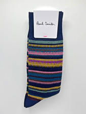 Image of Paul Smith Multi Stripe 'Harvey' Mens Cotton Navy Socks