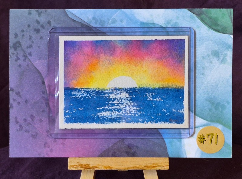 “Caribbean” MM#71-ACEO Watercolor OOAK Tropical Landscape
