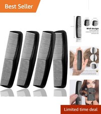 Versatile 4-Pack Black Hair Combs - Durable and Pocket-Sized Convenience