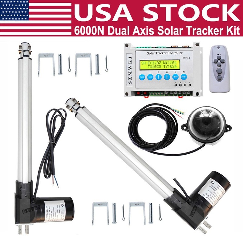 2PCS 16" Linear Actuators &LCD Controller -6000N Dual Axis Solar Track System DO