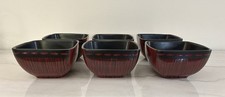 Nice! Set Of 6 American Atelier At Home Stoneware Deep Bowls Livingston Red