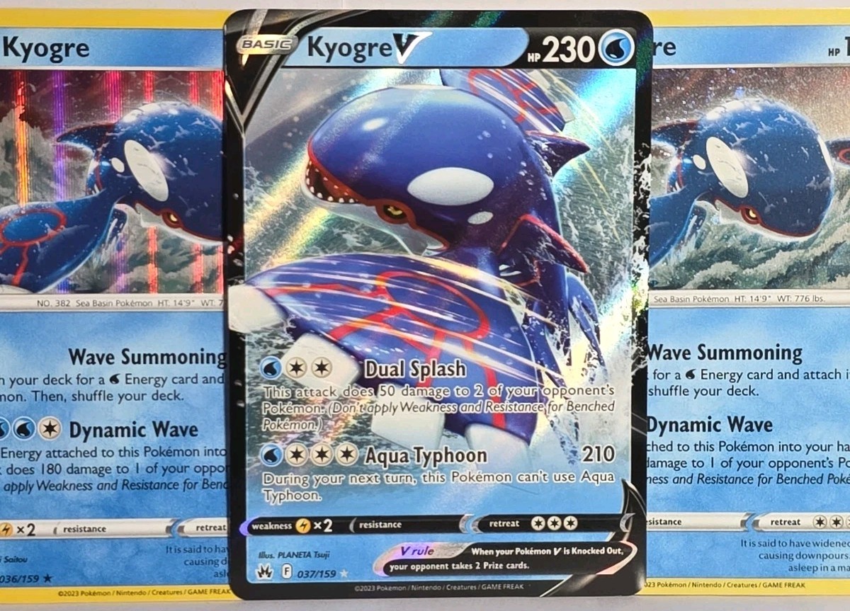 Kyogre V & Kyogre Cosmo Holo / Holo Crown Zenith 3XLot 36,37/159 Pokemon NM-LP