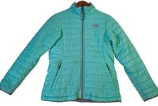 The North Face Reversible Mossbud Swirl Jacket Girls Large Mint Green Gray