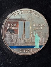 9/11 Twin Towers & G. Bush “Justice Will Be Done” 1 oz Colorized .999