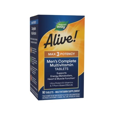 Nature's Way Alive! Men's Multi Vitamin, 90 CT 90 Count (Pack of 1) 