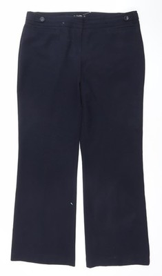 Dunnes Damen marineblau Größe 14 Polyester gerades Bein Hose