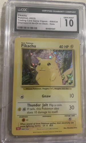 Pokémon Pikachu CGC 10 Graded 2023 Classic 008/034 Charizard & Ho-Oh Deck  Holo