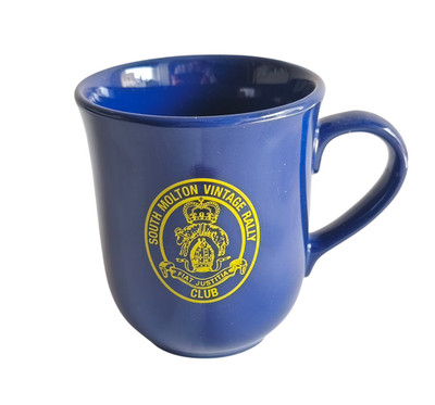 Vintage Rally Club Becher South Molton blau Keramik Kaffeetasse Sammlerstück