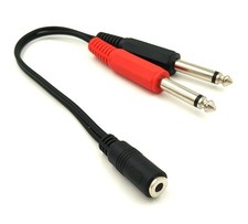 3.5mm to 1/4 Adapter Cable 1/8 TRS Female Dual 6.35mm Male Splitter 20cm/8in