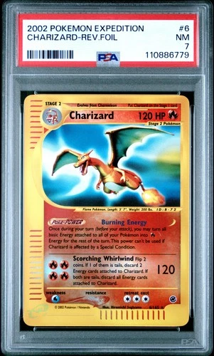 Charizard-Rev.Foil Pokemon Expedition 6 NM PSA 7