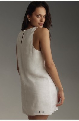 NWT Reformation Jessi Linen Mini Shift Dress White Size 8 | eBay