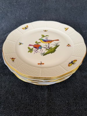 HEREND PORCELAIN HANDPAINTED ROTHSCHILD BIRD MAYER DINNER PLATES (524/ROM) 6pcs.