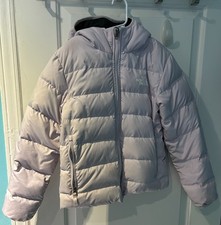 THE NORTH FACE Girls' Reversible Down Hooded Jacket Purple Black Size Medium