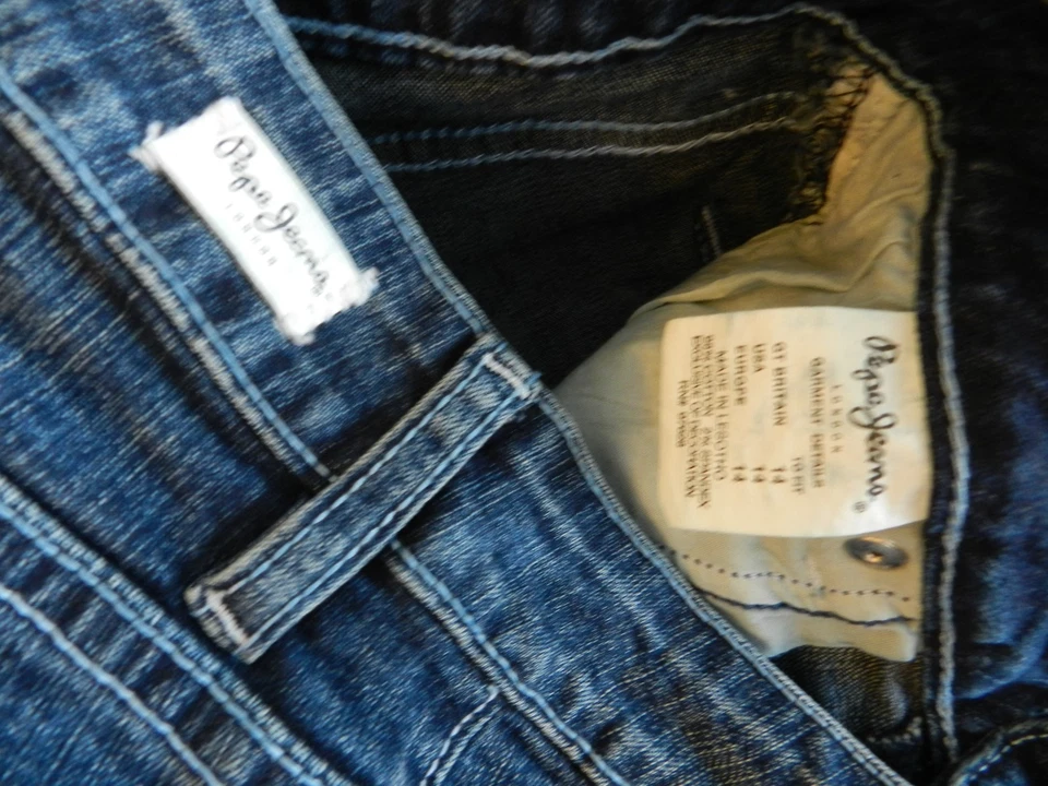 Jeans ajustados lavados oscuros Pepe talla 14 usados en excelente estado para niñas Foto 4 de 4