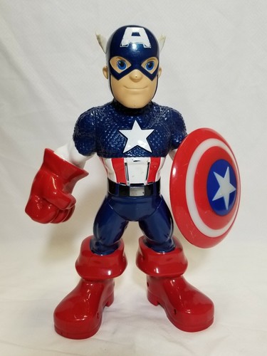 Marvel Captain America Figure 11" W/ Glowing Shield & Talks Phrases Movie toy