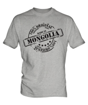 MADE IN MONGOLIA HERREN T-SHIRT GESCHENK WEIHNACHTEN GEBURTSTAG 18. 30. 40. 50. 60.