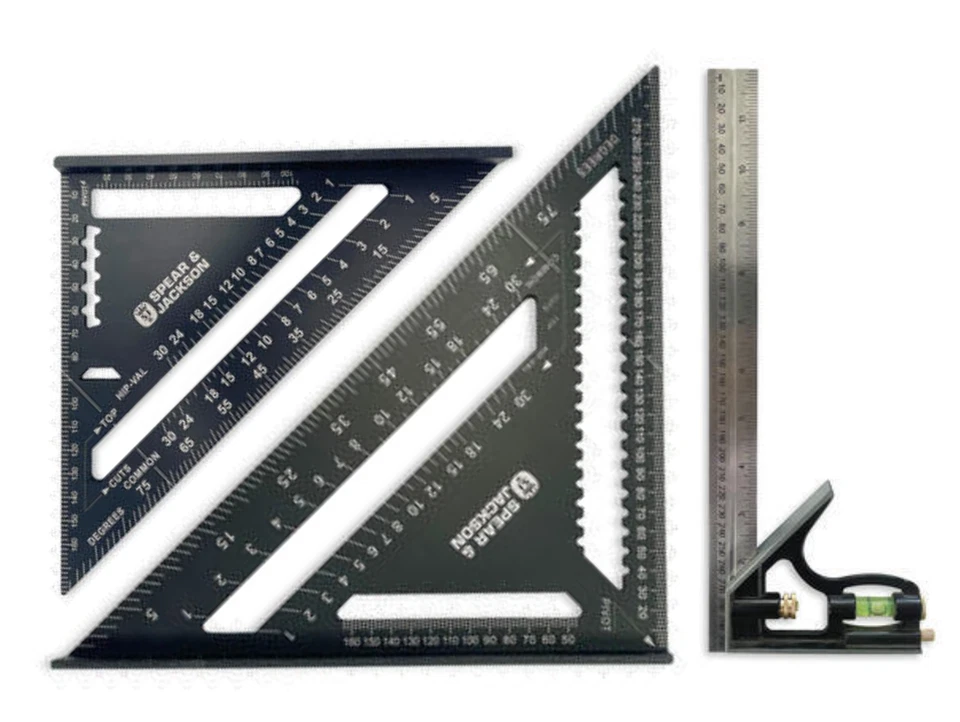 SPEAR & JACKSON S&J Eclipse Tools 12" Combination Square ECS305 7" 12" Rafter SJARS180 SJARS300