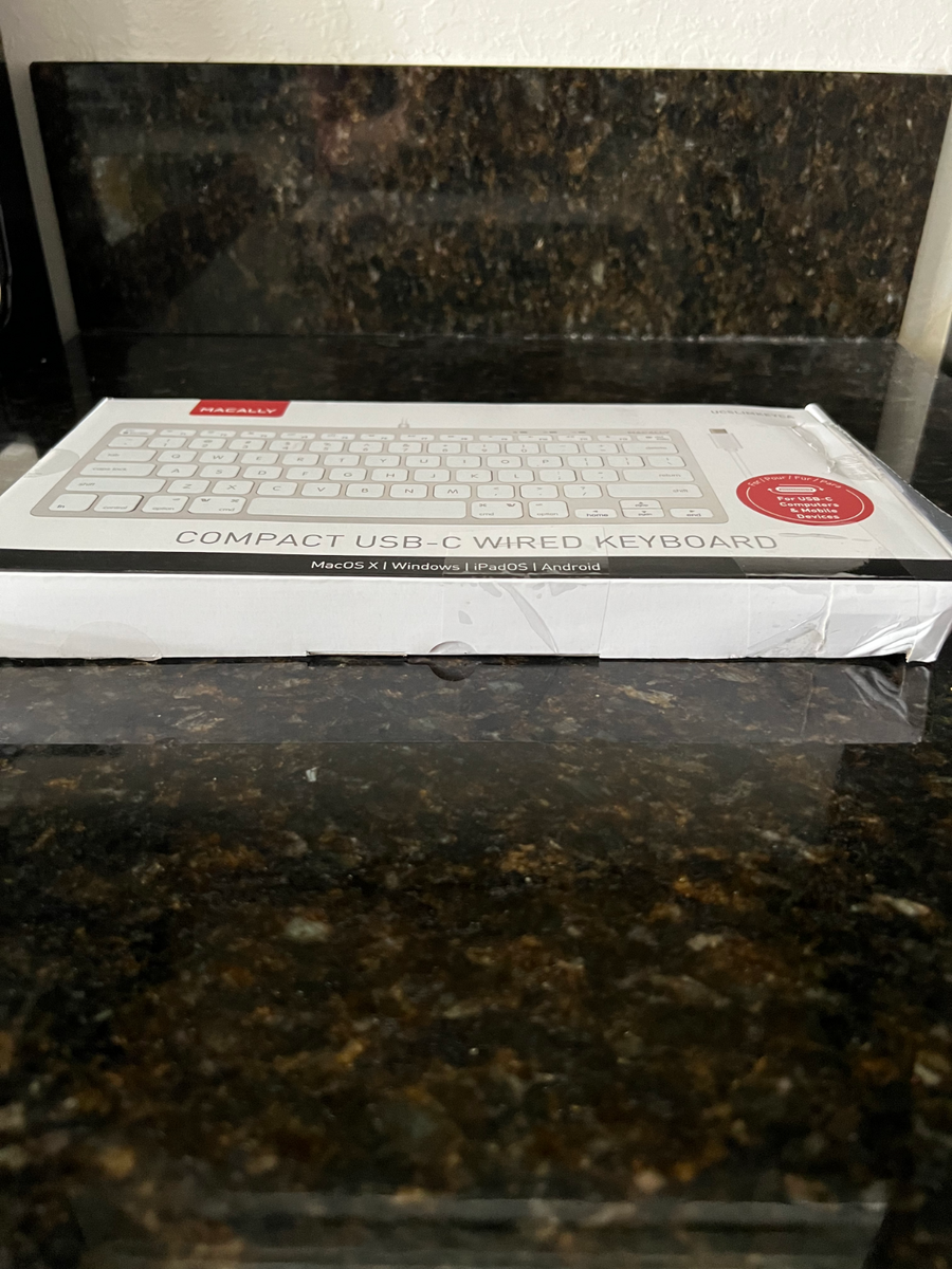 Macally Teclado USB ultradelgado con cable con teclado numérico para Apple Mac Pro