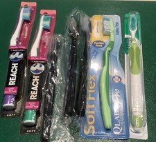 GUM,REACH ,QLABS And No BraNd Toothbrushes .Lot of 8 All In Original Packaging.