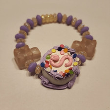 Shopkins Cake Stretch Bracelet Birthday Gummy Beard Glitter