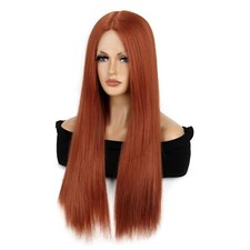 Synthetic Lace Front Wigs For Women Orange Straight Hair Glueless 13x4x1 Long Ya