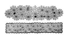 Halloween Lace Table Runner 2-Pack Black Table Linen Decoration 13"X72"（33X18...