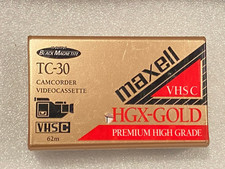 1 Maxell TC-30 VHS-C Cassette Tape HGX- GOLD - NEW a2