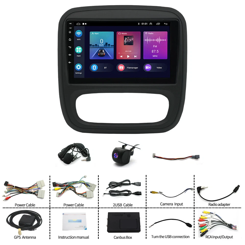 Für Opel Vivaro B Renault Trafic 3 Android 13 Autoradio GPS Navi WiFi mit Kamera - Bild 2 von 4