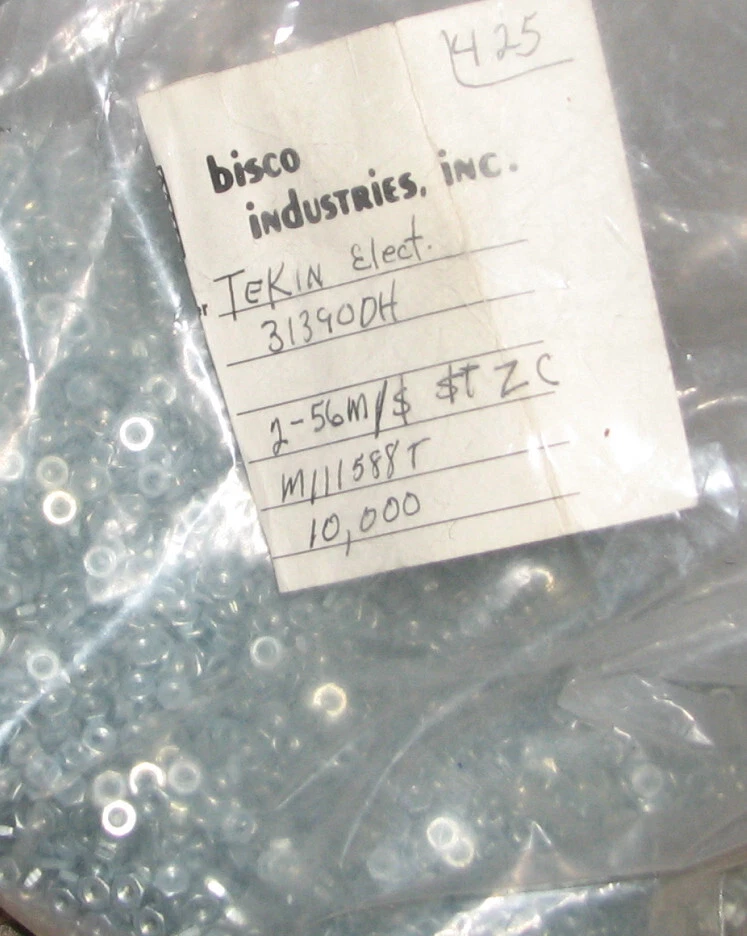 BISCO 50qty #2-56 Hex Nut Zinc Coated