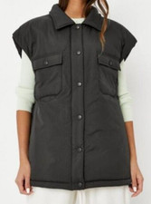 Missguided Black Padded Shacket Gilet - Uk 8 - Black - new with tags