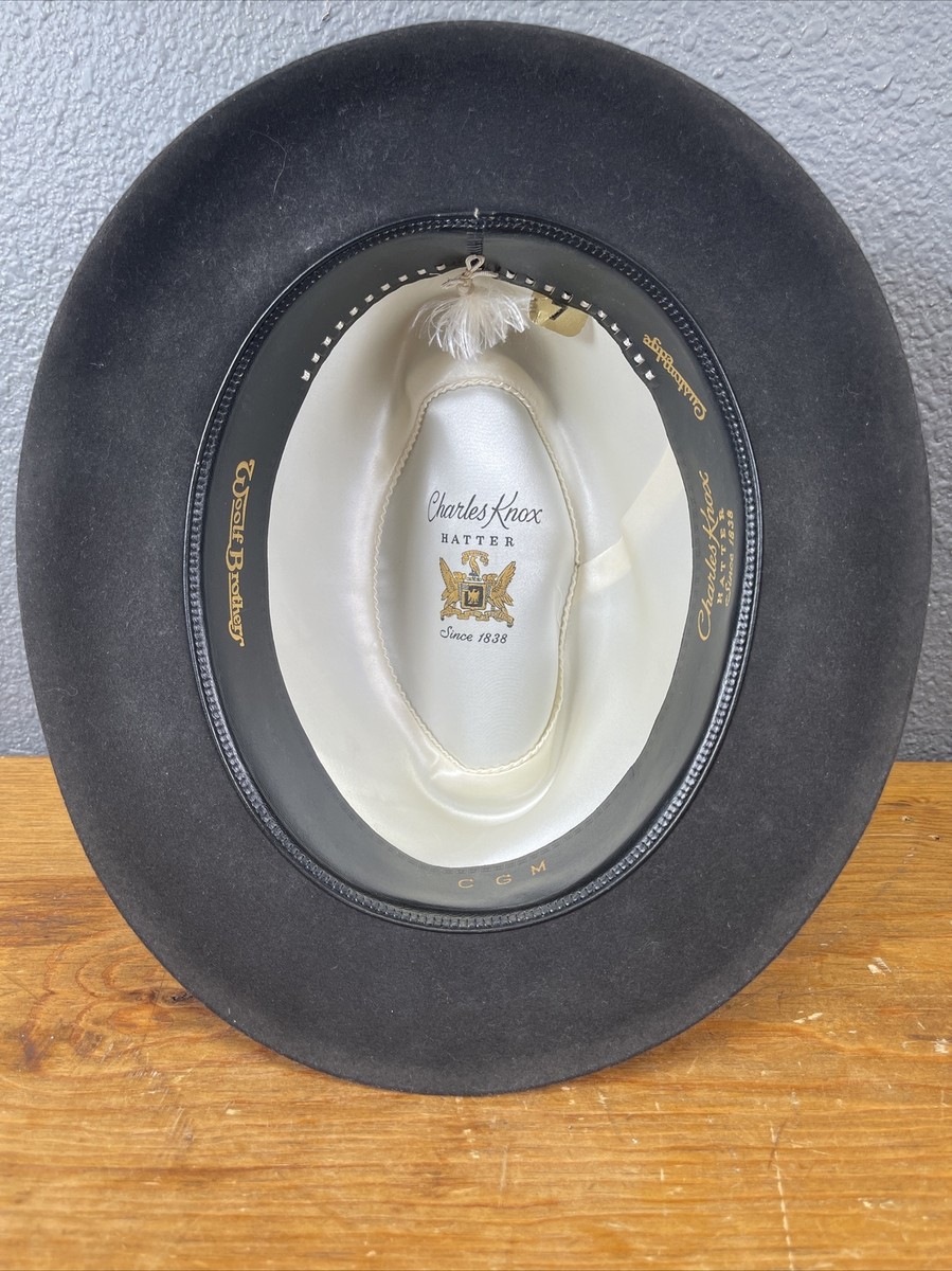 CHARLES KNOX Hatter Fedora Bucket Hat with Feather Vintage Size 7